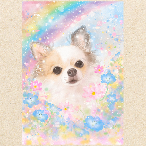 【ペット画ミニサイズ】オーダー制作　犬　猫　動物　イラスト ペット似顔絵【A4】犬の絵 猫の絵 うちの子 イラスト オーダー