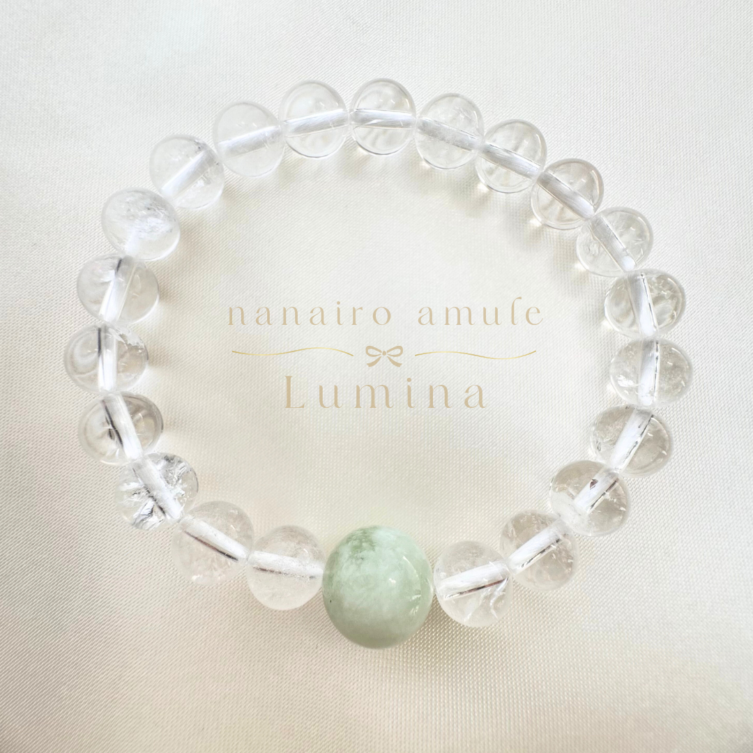 健康 癒し  ✧ トレモライト　ヒマラヤ水晶　天然石ブレスレット　希少石　お守りアクセサリー　浄化　守護　人間関係