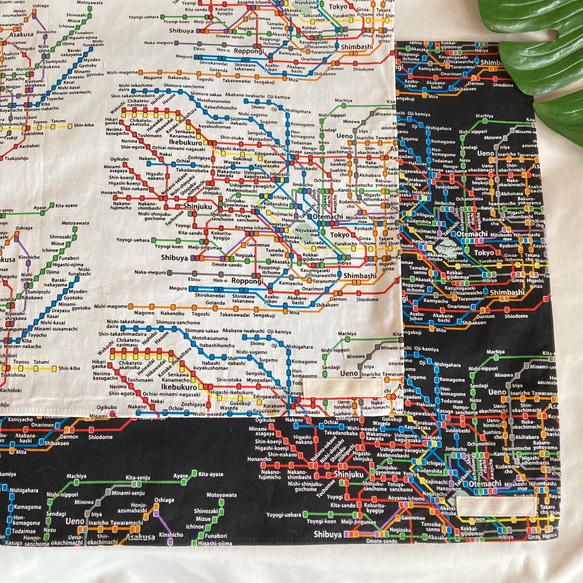 オーダーOK】入園入学大きいランチョンマット60×40☆電車地下鉄路線図