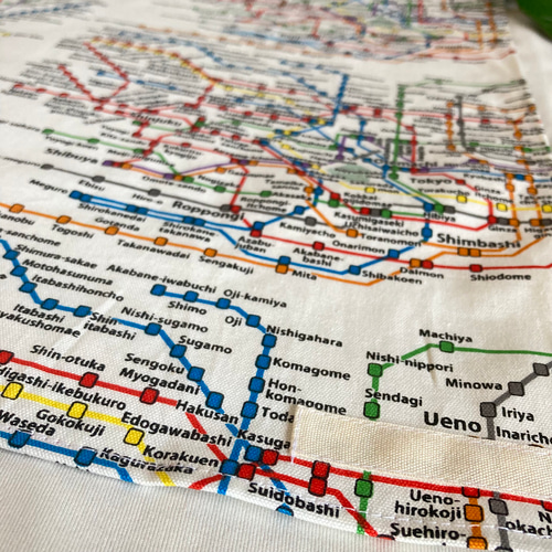 オーダーOK】入園入学大きいランチョンマット60×40☆電車地下鉄路線図