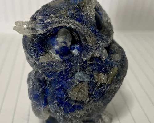 ラピスラズリ フクロウ 金箔入オルゴナイト 風水晶 天然石 置物 縁起物