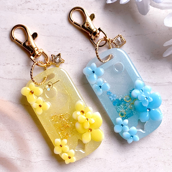 春 お花シェイカーキーホルダー シャカシャカキーホルダー パステル