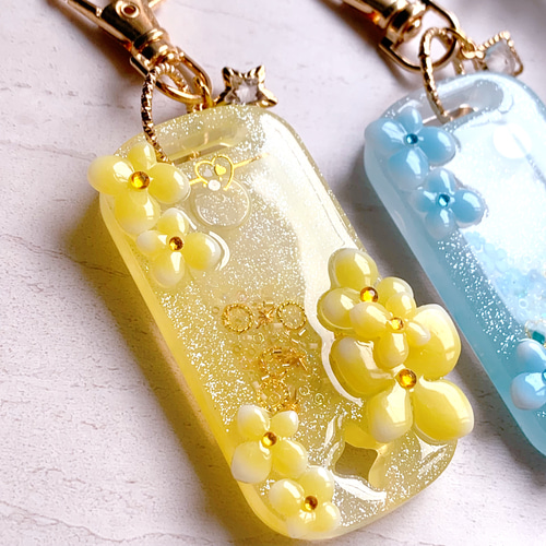 春 お花シェイカーキーホルダー シャカシャカキーホルダー パステル