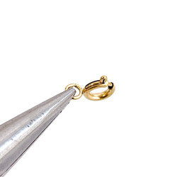 ess25【10個入り】直径約5mm / 太さ約1mm ヒキワ金具（引き輪）18KGP アクセサリー用留め具 5枚目の画像
