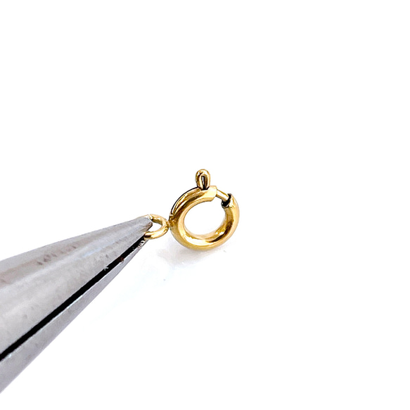 ess25【10個入り】直径約5mm / 太さ約1mm ヒキワ金具（引き輪）18KGP アクセサリー用留め具 4枚目の画像