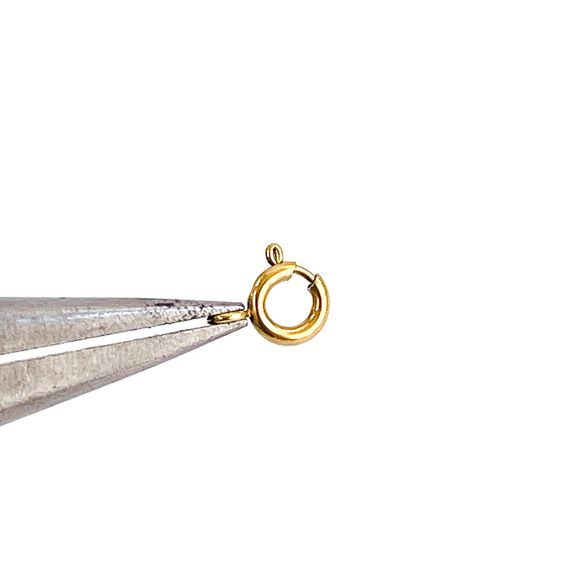 ess25【10個入り】直径約5mm / 太さ約1mm ヒキワ金具（引き輪）18KGP アクセサリー用留め具 3枚目の画像