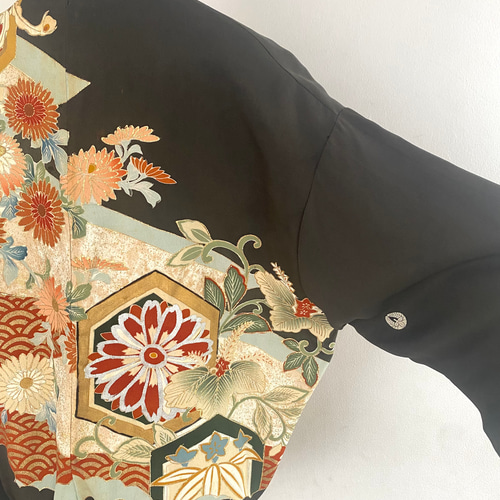 着物リメイク 難あり ユニセックスブルゾン ジャケット 1点もの