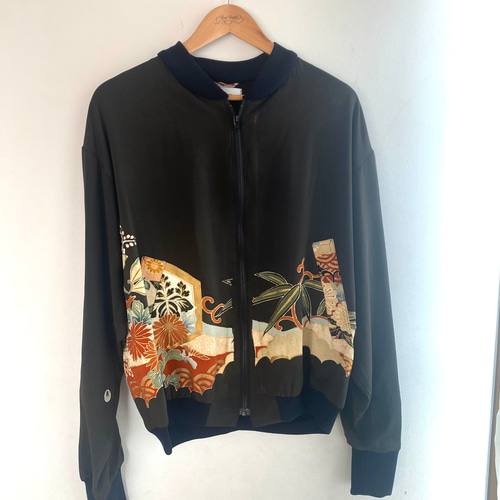 着物リメイク 難あり ユニセックスブルゾン ジャケット 1点もの