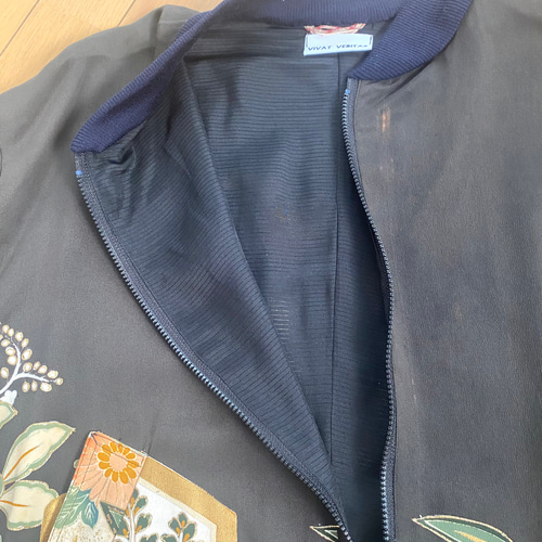 着物リメイク　トレンチジャケット　「菊花」 泥大島 花のはおり 着物リメイク その他トップス 吉祥堂 通販