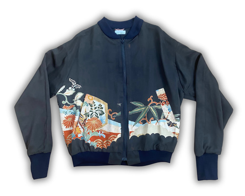 着物リメイク 難あり ユニセックスブルゾン ジャケット 1点もの