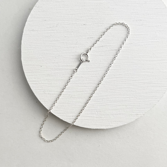シンプル 極細 シルバー925 チェーンブレスレット 重ね付け