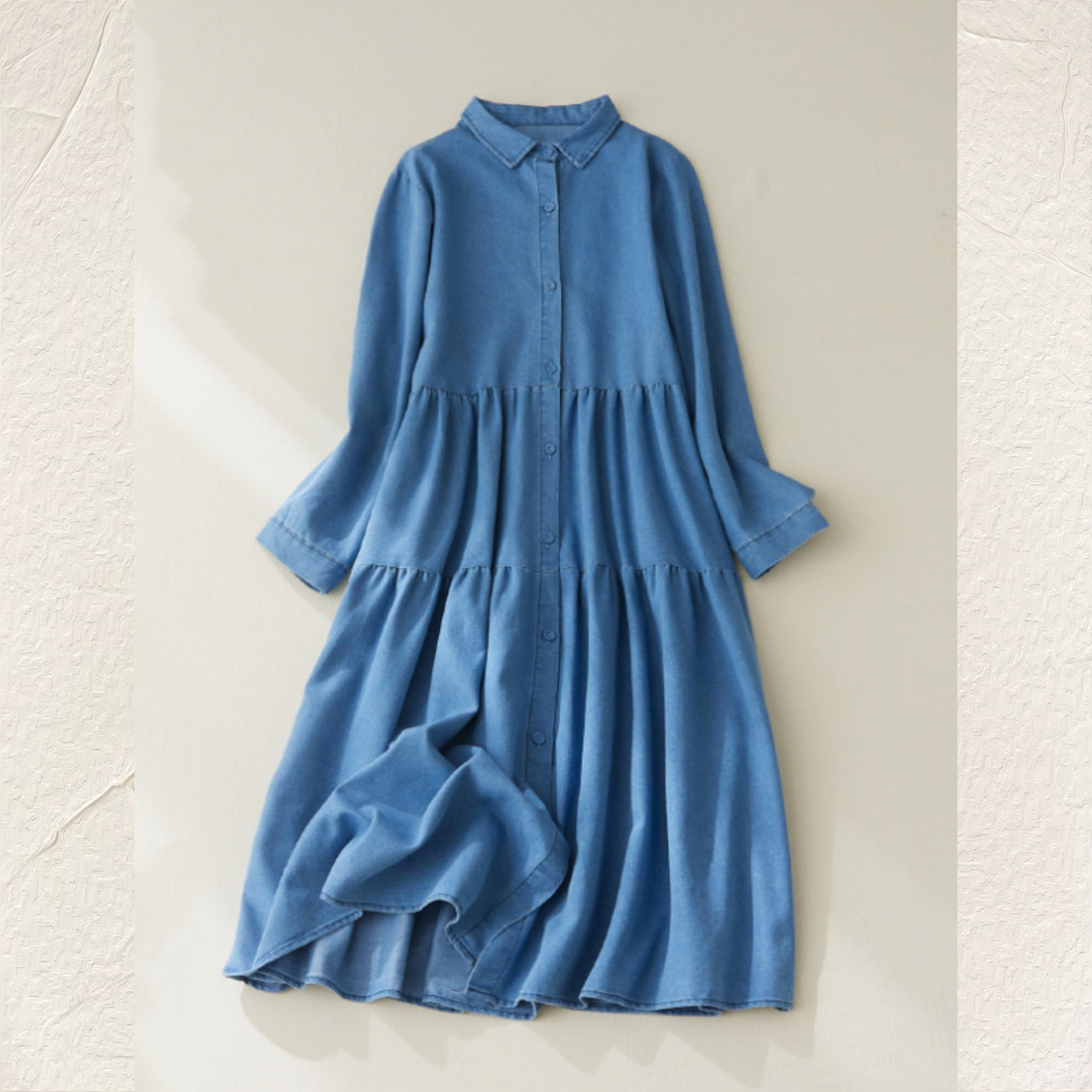 【受注】 新作秋冬 ワンピース 長袖 ロングワンピ 洗濯可 シャツワンピース