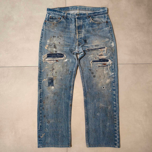 usa製 リーバイス 501 ビンテージ グランジデニム ダメージ w34 90s USA製 Levi's 501 ヴィンテージ デニムパンツ W34 L30 W88cm