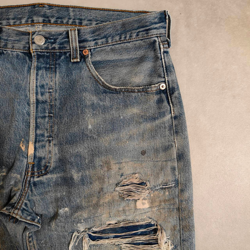 W33表記 リペアカスタム usa製 リーバイス 501 リメイクデニム