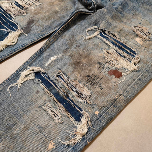 usa製 リーバイス 501 ビンテージ ダメージデニム グランジ w33 W33表記 リペアカスタム usa製 リーバイス 501 リメイクデニム