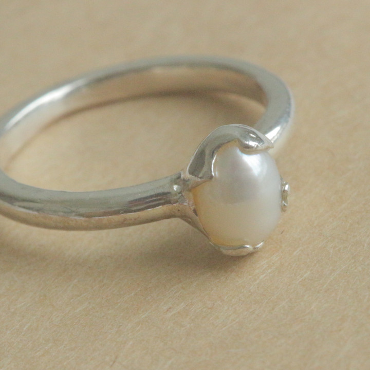オーバル  /  バロック真珠 シルバーリング