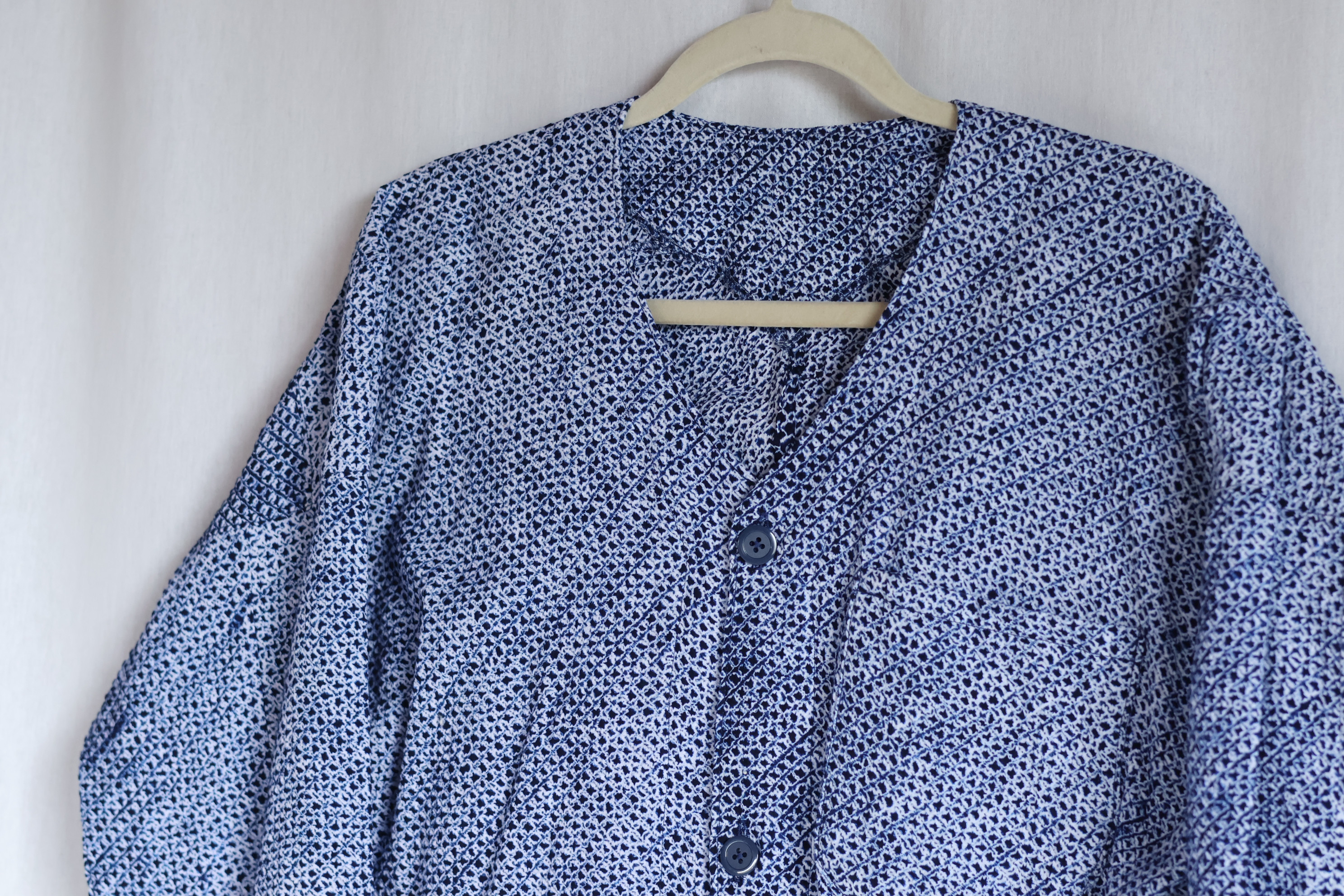 総疋田絞り浴衣リメイク　　ダボシャツ　鯉口シャツ