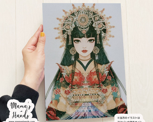 風水絵画⭐︎ストロベリームーン金波動龍 雲海桃富士木花咲耶姫 特大色紙 富士山原画・風水絵画｜桃色富士・金龍ストロベリームーン｜特大色紙