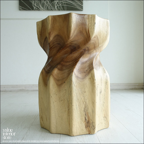 モンキーポッド無垢材 スツールIST/N 椅子 花台 ベンチ 丸太スツール