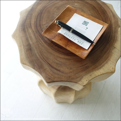 モンキーポッド無垢材 スツールIST/N 椅子 花台 ベンチ 丸太スツール