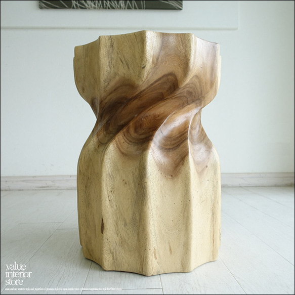 モンキーポッド無垢材 スツールIST/N 椅子 花台 ベンチ 丸太スツール