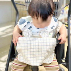 シャカシャカ楽しい♡くまみみショッピングカートカバーボーダーブルー 6枚目の画像