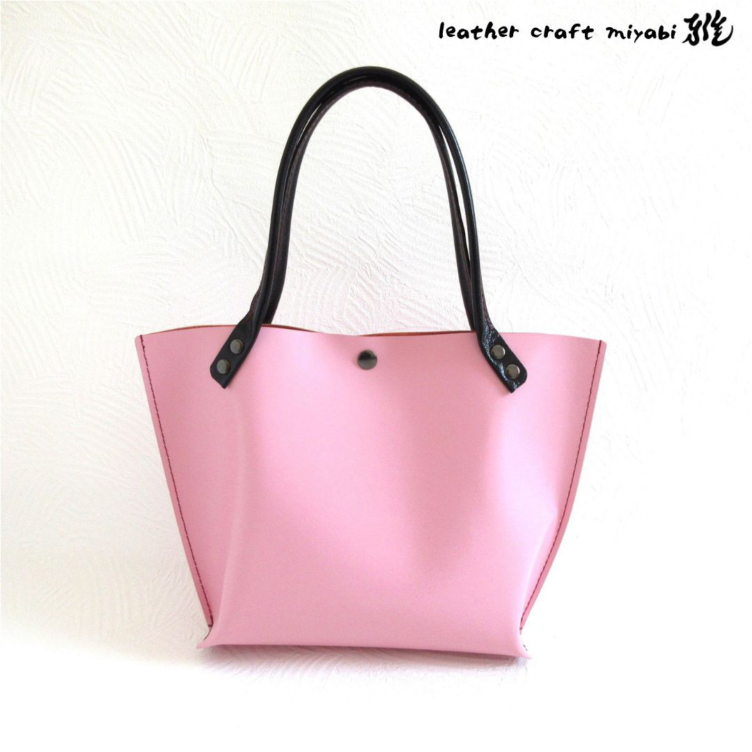 《牛革》ロングハンドル・底マチワイド・一枚革のミニトート・0605