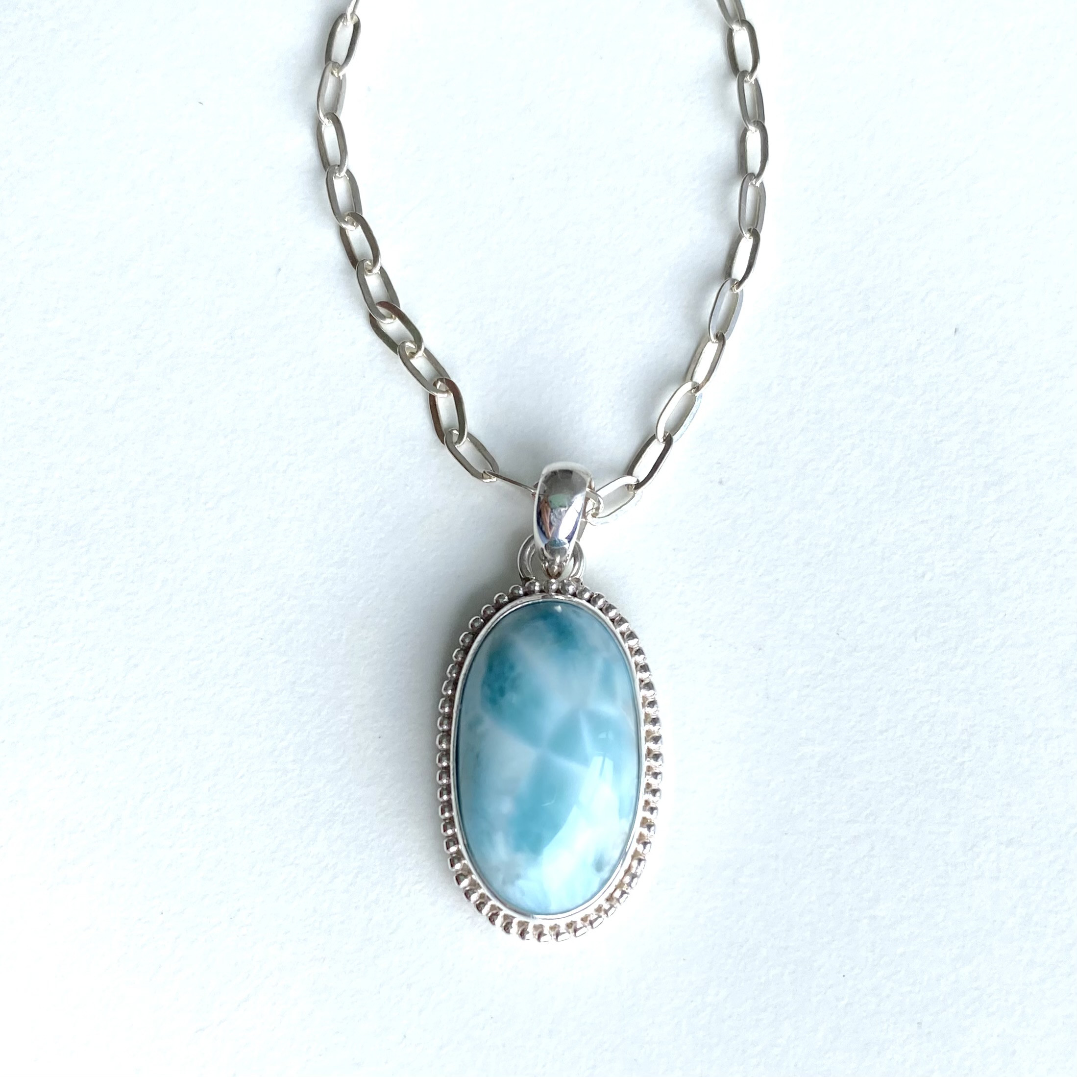 オーバル ラリマー ネックレス SV925 12,600円