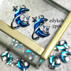 2個/スカル さくらんぼチャーム 骸骨 シルバー ブラック CH285