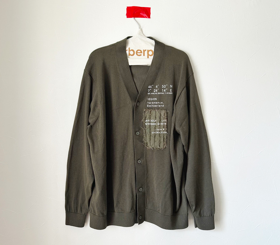 リネンミックスエコファブリックワイドVカーデ/KHAKI