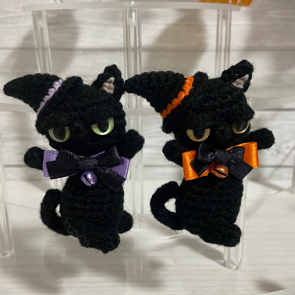 選べるぺったんこ★やさぐれ黒猫ハロウィン＊あみぐるみ【受注製作品】 10枚目の画像