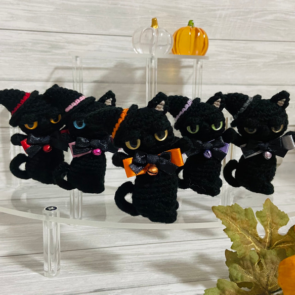 選べるぺったんこ★やさぐれ黒猫ハロウィン＊あみぐるみ【受注製作品】 13枚目の画像