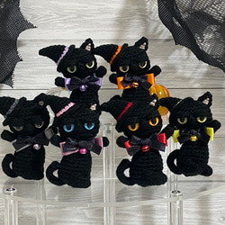 桜毛糸玉♪黒猫☆あみぐるみ♡キーホルダー・ストラップ・ボール