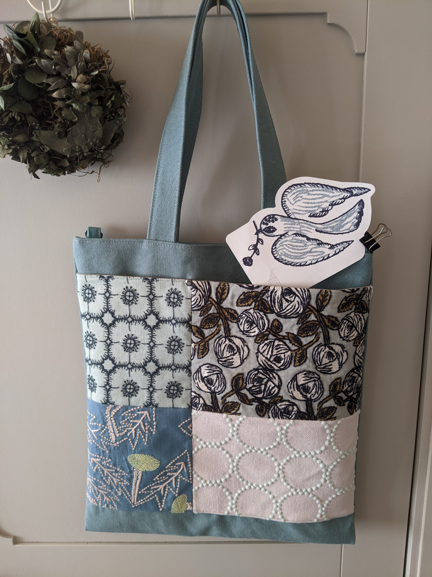 ミナペルホネン/ローズ＆アネモネ【rosy＆anemone】mintblouトートバッグ【受注制作】