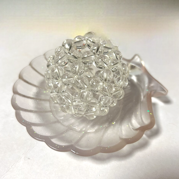 【寺澤貴子さんから直接購入した3A本水晶】フラーレンクリエイターが作った本水晶の本物フラーレン、光る貝皿付き