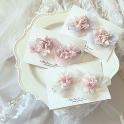 布花のヘアアクセサリー ブライスサイズ クラシカルな布花髪飾り* a ヘアアクセサリー ヘアクリップ 布花