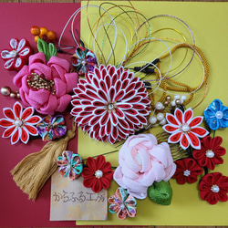 ☆再販受付中☆(つまみ細工髪飾り 七五三 成人式 結婚式 卒業式