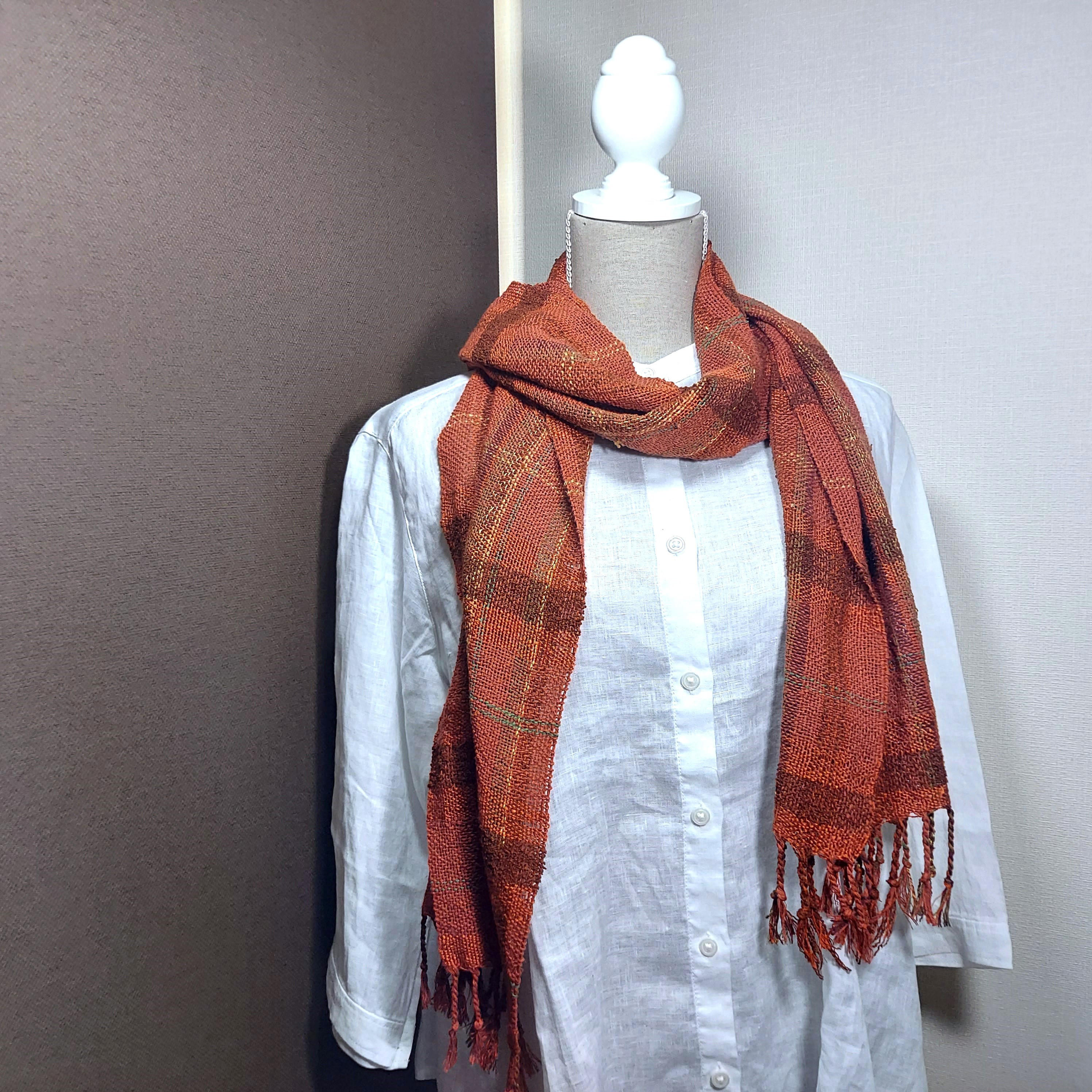 手織り　シルクのやさしいストール　作品25048 4,970円