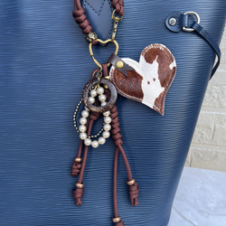 タッセルキーホルダー バッグチャーム パラコード レザー バッグ