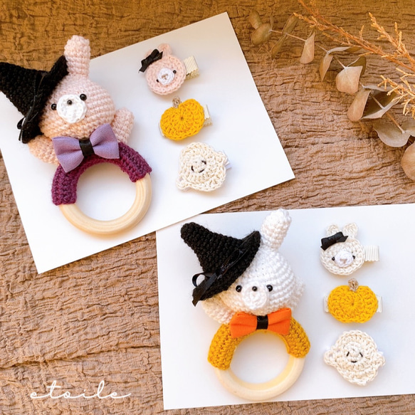 残りわずか》ハロウィンのセット ラトル ベビーヘアクリップ ベビー