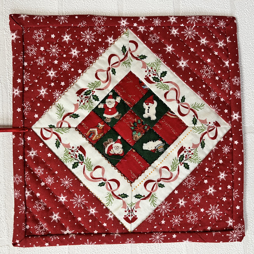 パッチワークタペストリー　冬のキルト 冬景色アップリケパッチワークキルトタペストリー - メルカリ