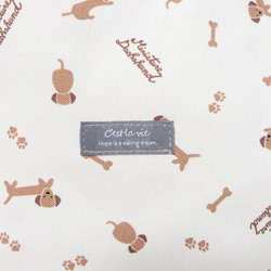 ゆるっとダックスフンドのレッスンバッグ 体操着入れ シューズケース 入園 入学 3点セット 男の子 女の子　ダックス　犬 4枚目の画像