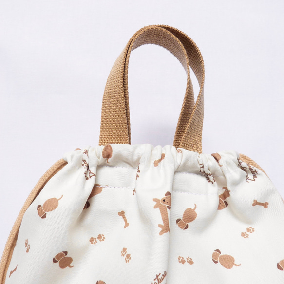 ゆるっとダックスフンドのレッスンバッグ 体操着入れ シューズケース 入園 入学 3点セット 男の子 女の子　ダックス　犬 11枚目の画像