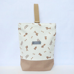 ゆるっとダックスフンドのレッスンバッグ 体操着入れ シューズケース 入園 入学 3点セット 男の子 女の子　ダックス　犬 13枚目の画像