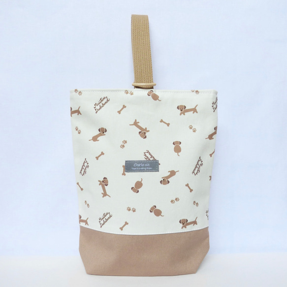 ゆるっとダックスフンドのレッスンバッグ 体操着入れ シューズケース 入園 入学 3点セット 男の子 女の子　ダックス　犬 13枚目の画像