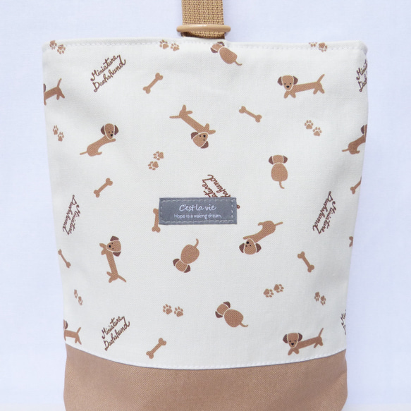 ゆるっとダックスフンドのレッスンバッグ 体操着入れ シューズケース 入園 入学 3点セット 男の子 女の子　ダックス　犬 15枚目の画像