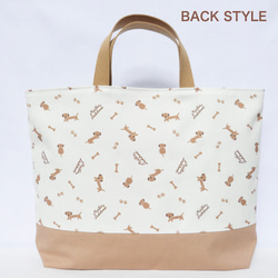 ゆるっとダックスフンドのレッスンバッグ 　通園バッグ　通学バッグ　ダックス　犬 2枚目の画像