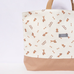 ゆるっとダックスフンドのレッスンバッグ 　通園バッグ　通学バッグ　ダックス　犬 3枚目の画像