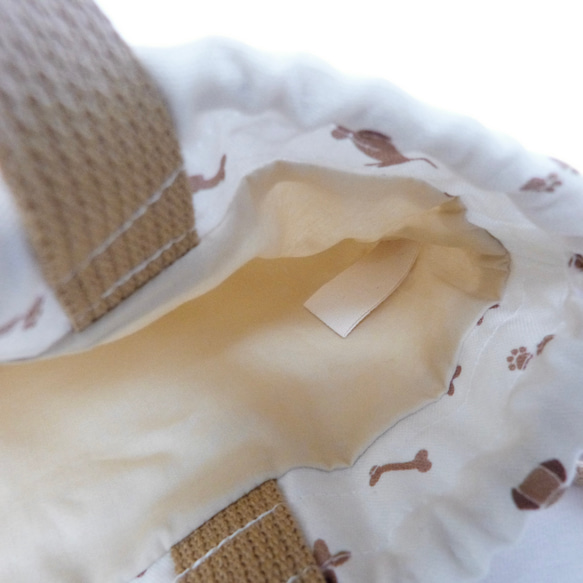 ゆるっとダックスフンドの体操着入れ　ナップサック　ダックス　犬 5枚目の画像