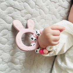 ✨送料無料✨【ギフトセットver.60 】大感謝祭！2点セット 出産祝い　スタイ　名前入りスタイ　洗える歯固め　名入れ 7枚目の画像